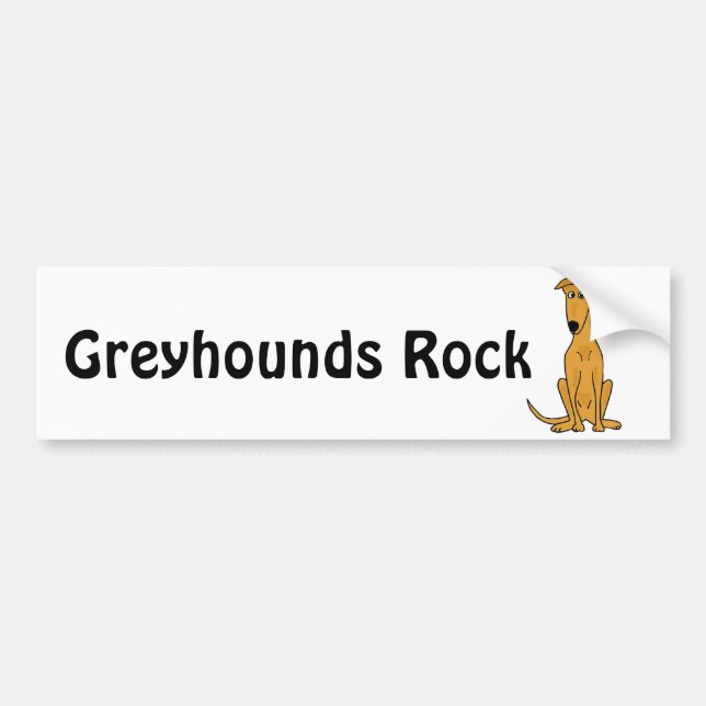XX- Funny Greyhound Dog Cartoon Bumper Sticker (Front)