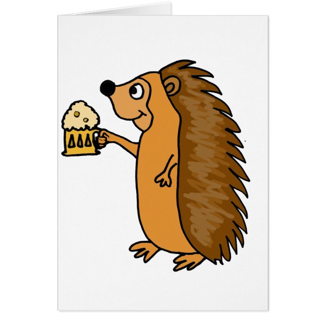 XX- Funny Hedgehog Rasing a Pint (Front)