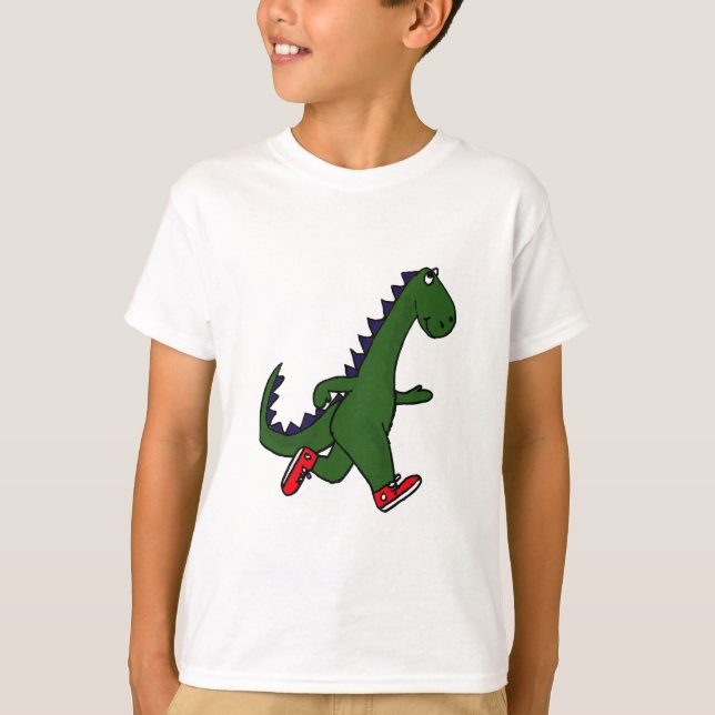XX- Funny jogging dinosaur with Red Sneakers (Front)