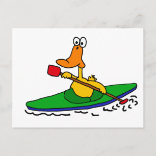 XX- Funny Kayaking Duck Postcard