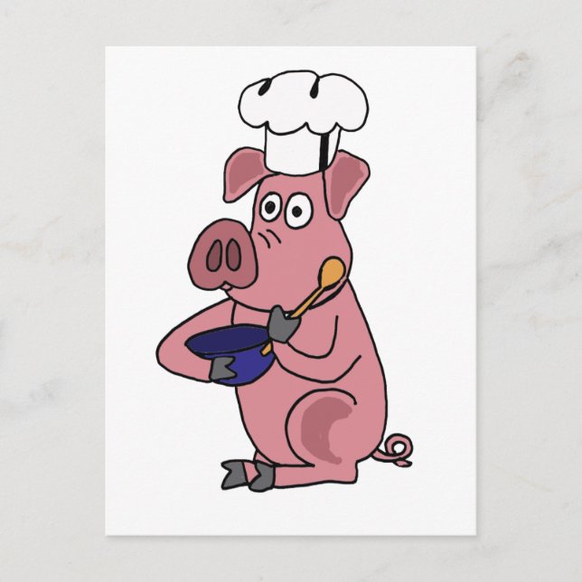 XX- Funny Pig Chef Cartoon Postcard (Front)