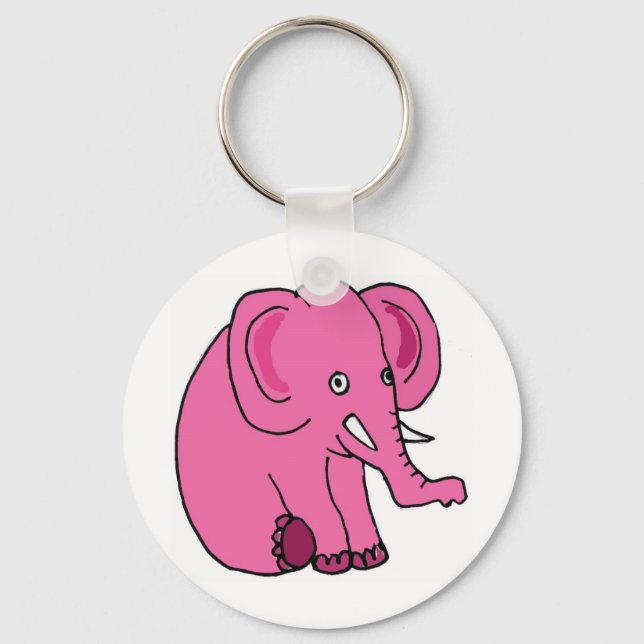 XX- Funny Pink Elephant Key Ring (Front)