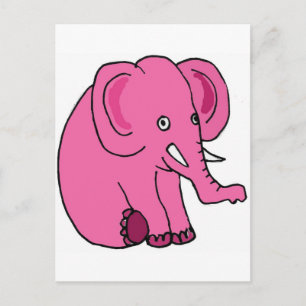 XX- Funny Pink Elephant Postcard
