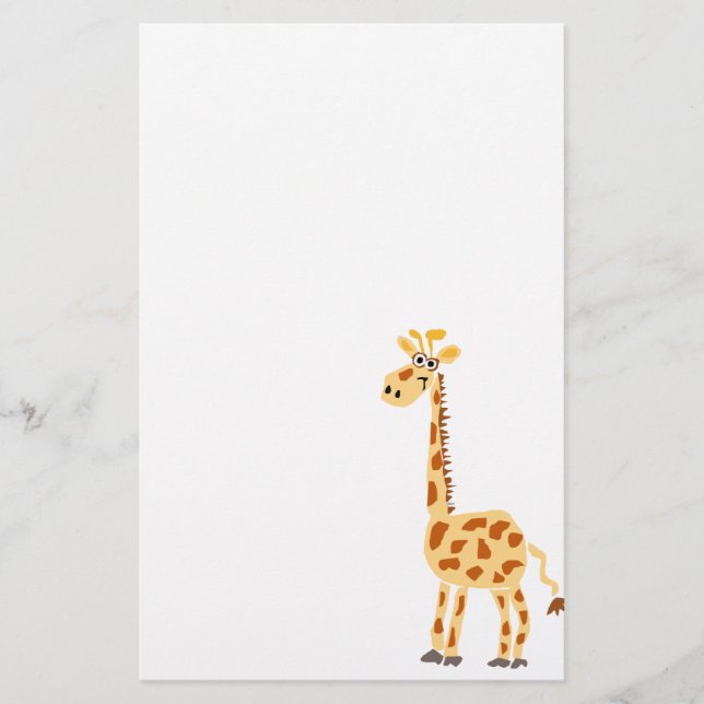 XX- Funny Primitive Art Giraffe Stationery (Front)