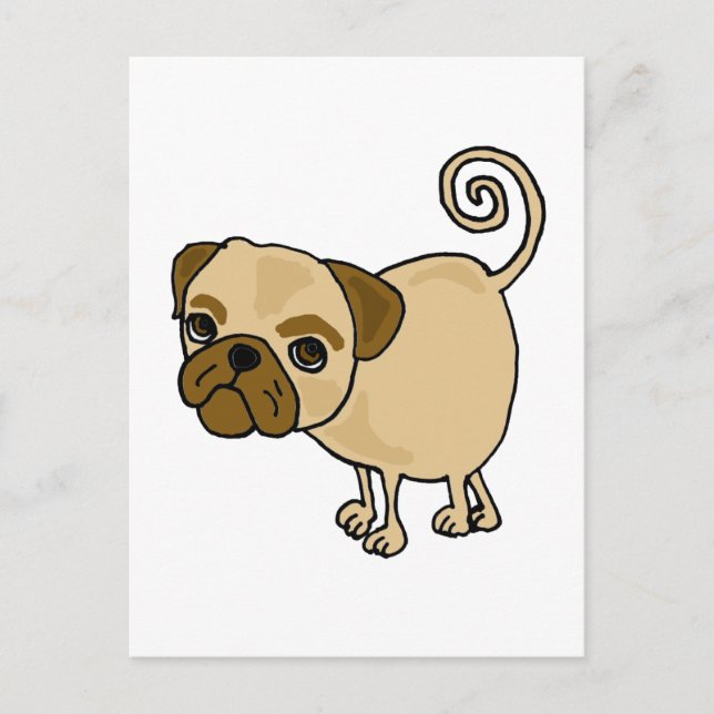 XX- Funny Pug Puppy Dog Cartoon Postcard (Front)