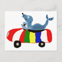 XX- Funny Seal Driving Beach Ball Car