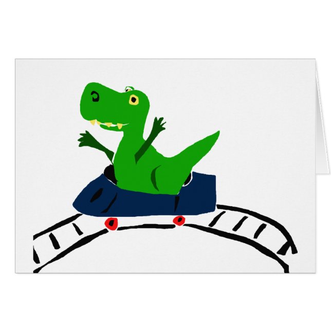 XX- Funny T-rex Dinosaur on Roller Coaster Art (Front Horizontal)