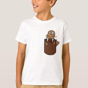 XX- Funny Walrus in a Pocket Cartoon T-Shirt