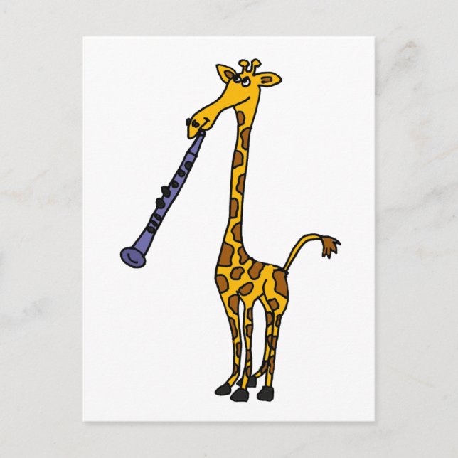 XX- Giraffe Playing the Clarinet Postcard (Front)