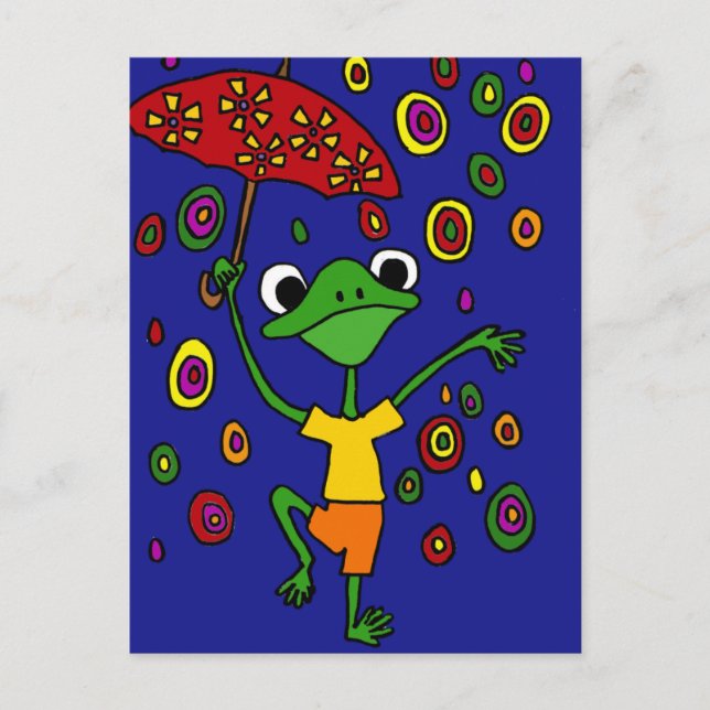 XX- Glorious Frog Dancing in the Rain Postcard (Front)