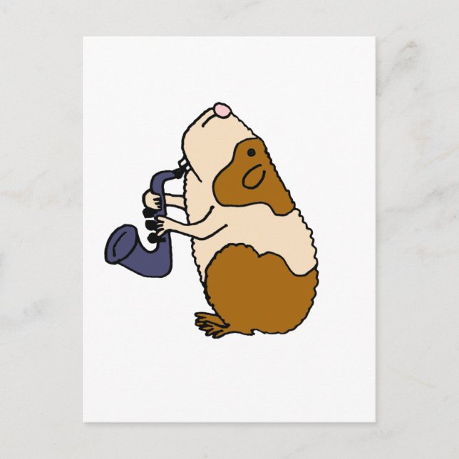 XX- Guinea Pig Playing the Saxophone Postcard (Front)