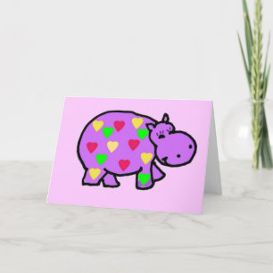 XX- Happy Hippo Hearts Card