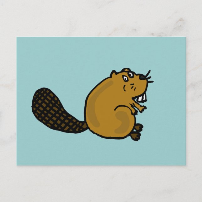 XX- Hilarious Beaver Cartoon Postcard (Front)