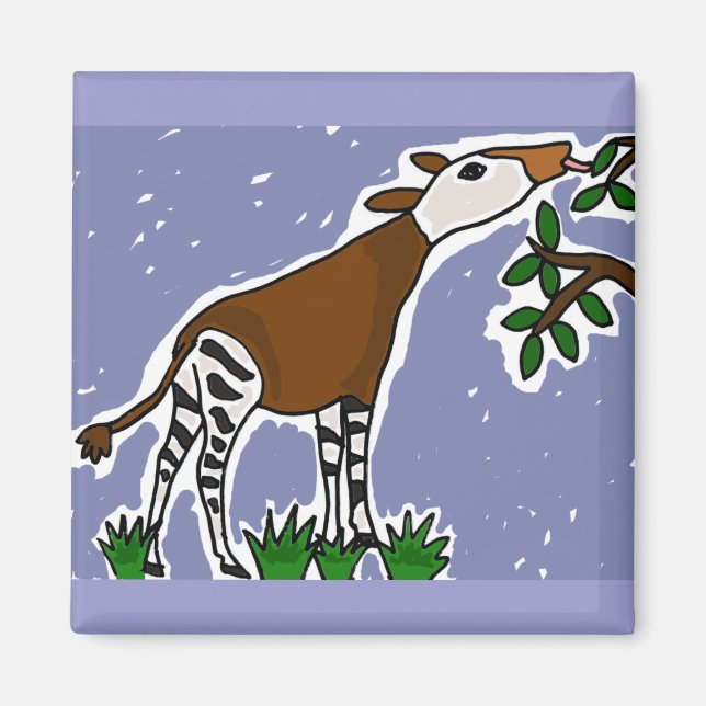 XX- Okapi Art Cartoon Magnet (Front)