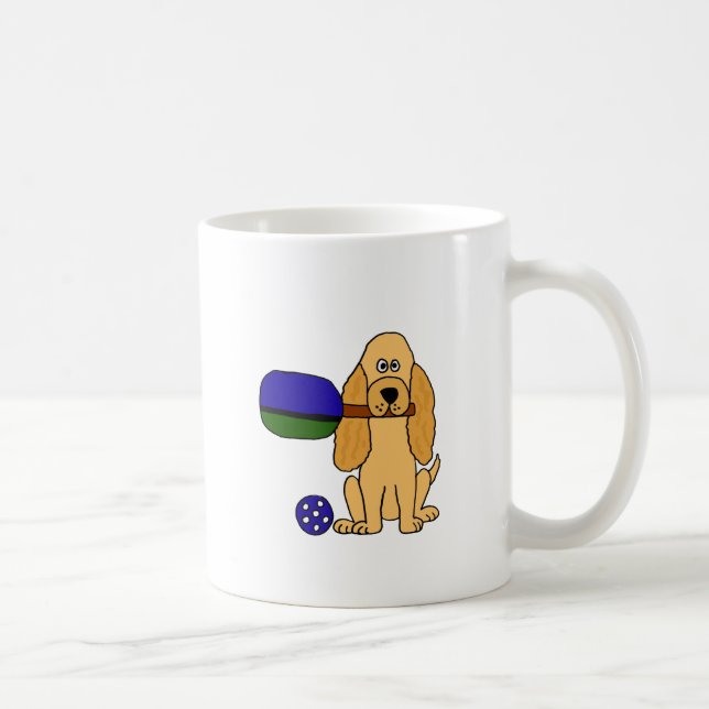 XX- Pickleball Cocker Spaniel Cartoon Coffee Mug (Right)