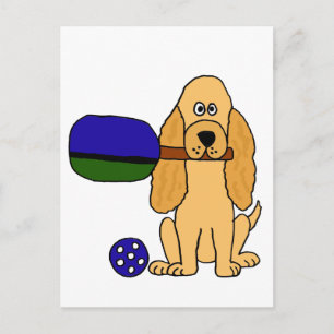 XX- Pickleball Cocker Spaniel Cartoon Postcard
