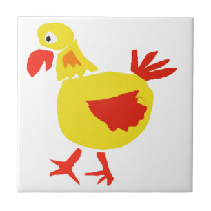 XX- Primitive Art Chicken Ceramic Tile