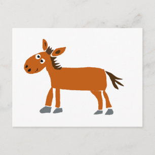 XX- Primitive Art Horse Cartoon Postcard