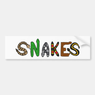 XX- Snakes Letters Art Bumper Sticker