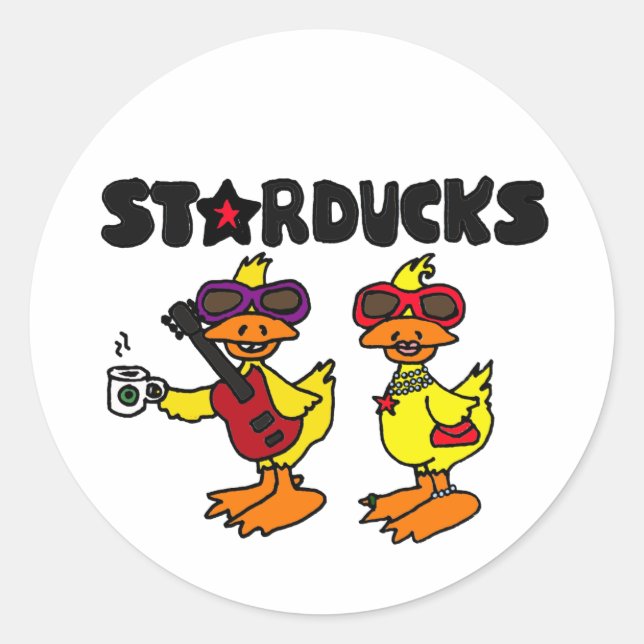 XX- Starducks Duck Cartoon Classic Round Sticker (Front)