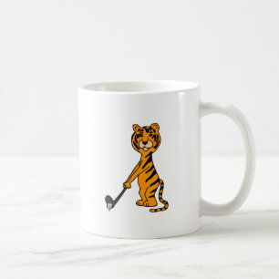 XX- Tiger Playing Golf Cartoon Coffee Mug