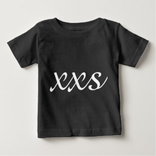 XXS Extra Extra Small Text Black and White Baby T-Shirt