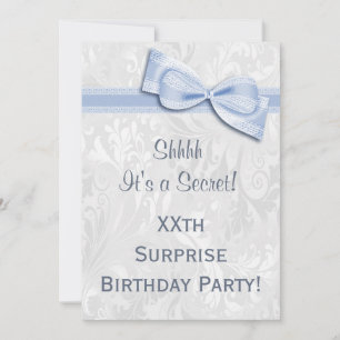 XXth SURPRISE Birthday Party Damask and Bow Invitation