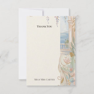 xxx Pastel Baroque Floral Thank You Card