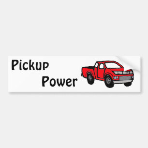 XY- Fun Red Pickup Truck Design Bumper Sticker