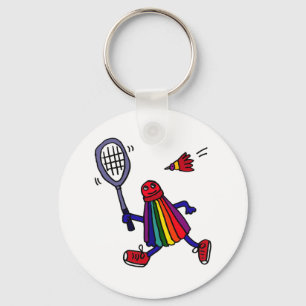 XY- Funny Badminton Birdie Cartoon Key Ring