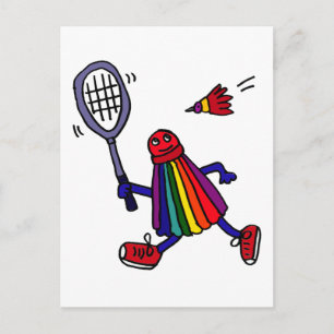 XY- Funny Badminton Birdie Cartoon Postcard