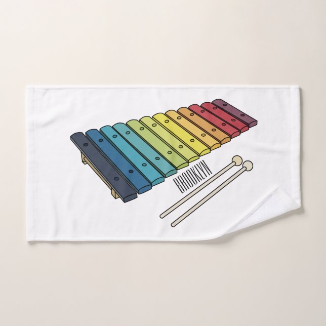 Xylophone cartoon illustration bath towel set (Hand Towel)