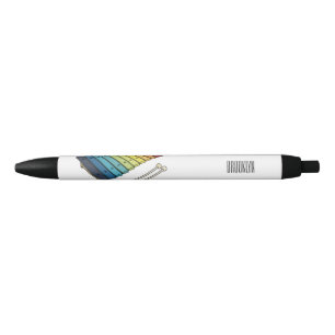 Xylophone cartoon illustration black ink pen