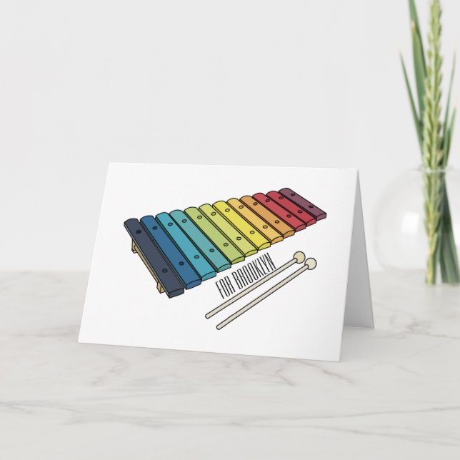 Xylophone cartoon illustration card (Front)