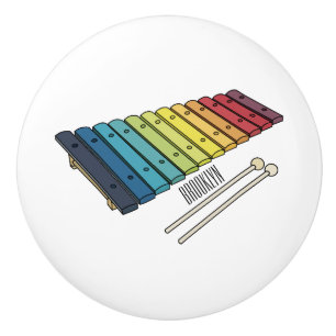 Xylophone cartoon illustration ceramic knob