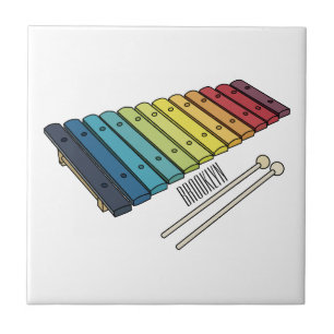 Xylophone cartoon illustration ceramic tile