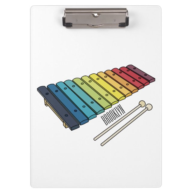Xylophone cartoon illustration clipboard (Front)