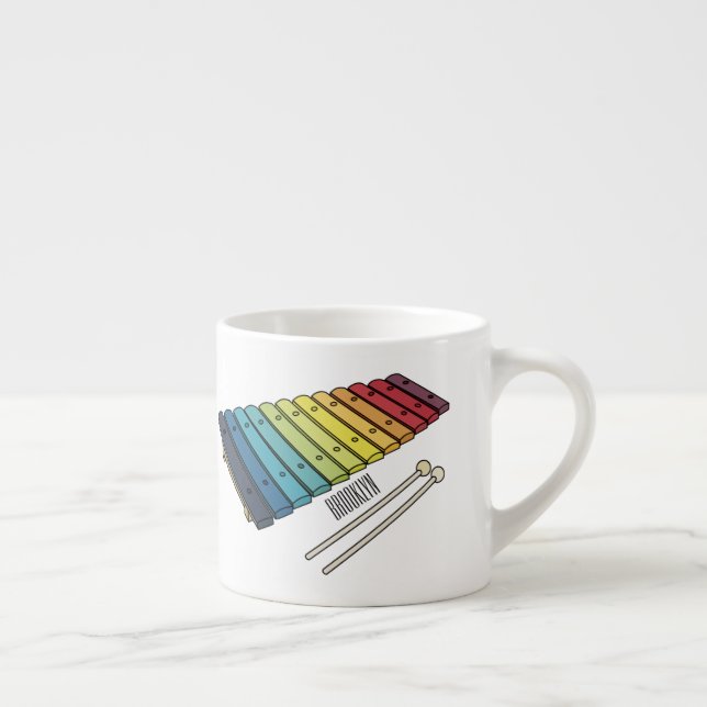 Xylophone cartoon illustration espresso cup (Right)