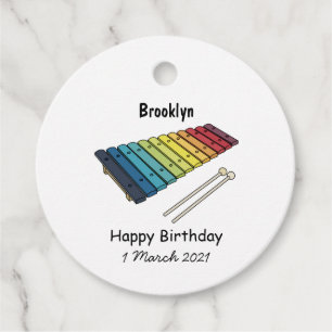 Xylophone cartoon illustration favour tags