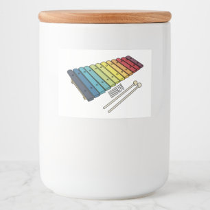 Xylophone cartoon illustration food label