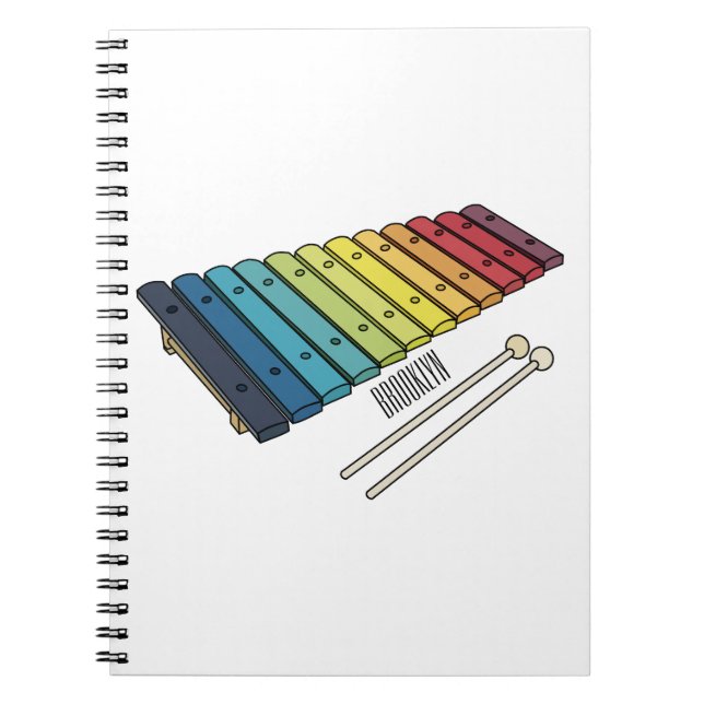 Xylophone cartoon illustration notebook (Front)