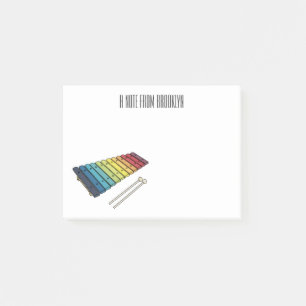 Xylophone cartoon illustration post-it notes