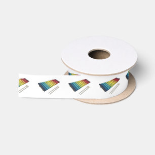 Xylophone cartoon illustration satin ribbon