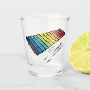 Xylophone cartoon illustration shot glass