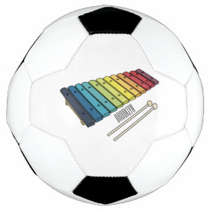 Xylophone cartoon illustration soccer ball