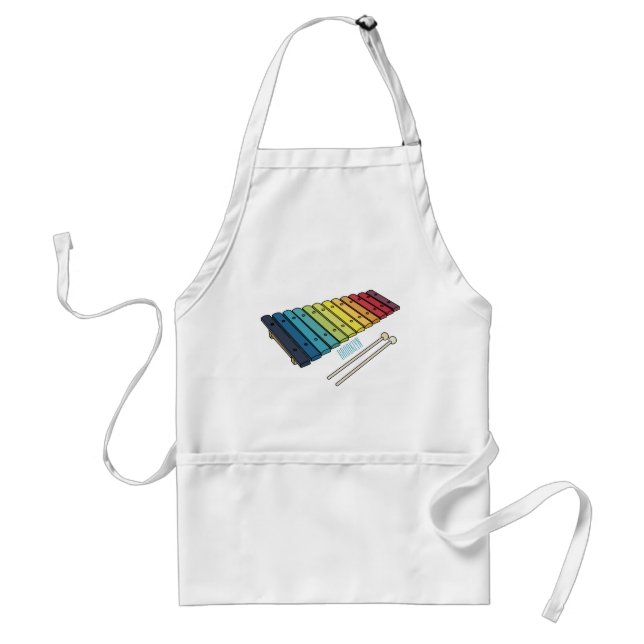 Xylophone cartoon illustration standard apron (Front)