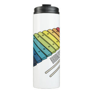 Xylophone cartoon illustration thermal tumbler