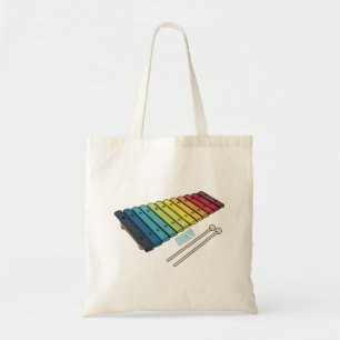 Xylophone cartoon illustration tote bag