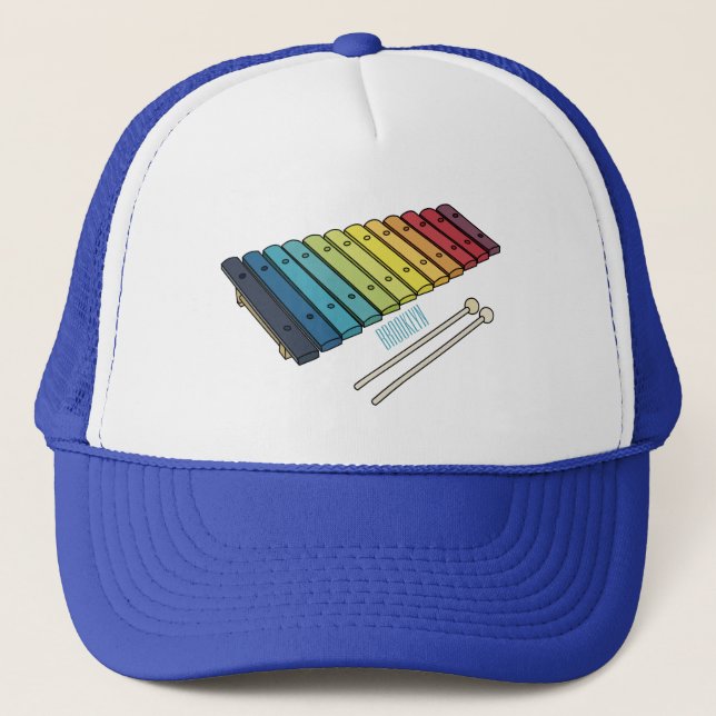 Xylophone cartoon illustration trucker hat (Front)