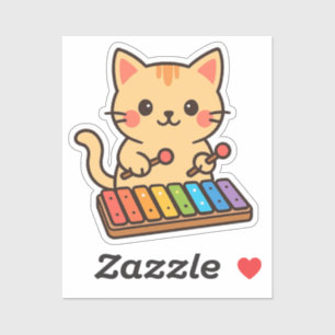 Xylophone Cat Rainbow Notes